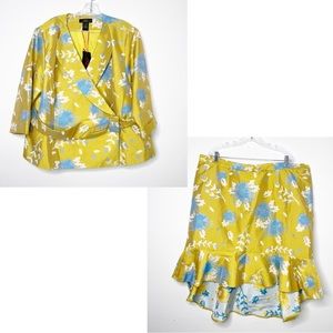 NWT Midnight Velvet Floral Skirt Suit Matching Set Size 22W